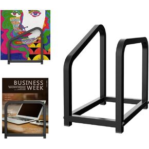 Vinyl Record Holder, Vinyl Record Storage,Vinyl Record Rack for Books, Albums, Magazines, Office File Organization, Easy Assemble up to 80-100 lps Black