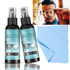Lens Scratch Removal Spray 2 * 100ml, Eye Glass Cleaners Spray, Eyeglass Cleaning Tools For Lenses Screens, For Eyeglasses, Sunglasses, Camera Lens, Screens, Smartphones, Tablets, Laptops