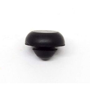 Black SBR Rubber Push in Ridged Bumper - Bumper Diameter - 1/2", Bumper Height - 5/32", Fits Hole Size - 1/4"