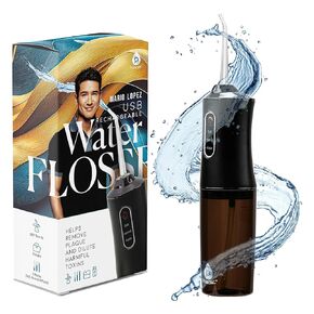 PURSONIC Mario Lopez Rechargeable Water Flosser - 360° Cordless Water Flossers for Teeth and Gum Massage - 7.5ounce Tank Water Dental Flosser with 3 Modes