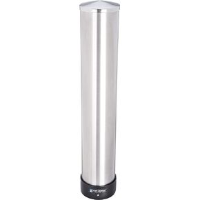 San Jamar Pull-Type Cup Dispenser 32-46 Oz. Cups for Restaurants, Home, and Office, Plastic, 23.5 Inches, Silver, Large