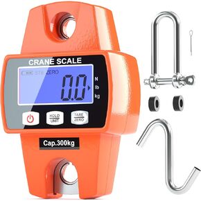 300kg / 660lb Portable Digital Crane Scale with Hooks, High Accuracy Heavy Duty Electronic Hanging Scale for Farm Hunting Fishing Outdoor (Orange) in Kuwait