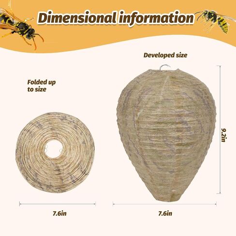 4 Pack Wasp Nest Hanging Fake Wasp Nest Paper Material Hornet Nest for Wasps… in Saudi Arabia