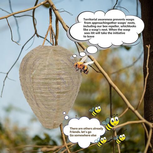 4 Pack Wasp Nest Hanging Fake Wasp Nest Paper Material Hornet Nest for Wasps… in Saudi Arabia
