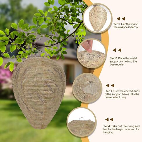 4 Pack Wasp Nest Hanging Fake Wasp Nest Paper Material Hornet Nest for Wasps… in Saudi Arabia