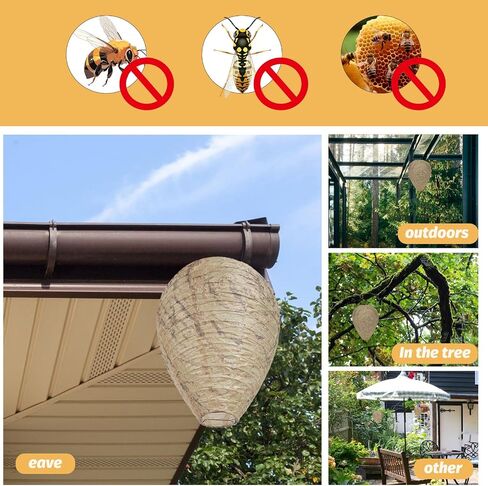 4 Pack Wasp Nest Hanging Fake Wasp Nest Paper Material Hornet Nest for Wasps… in Saudi Arabia