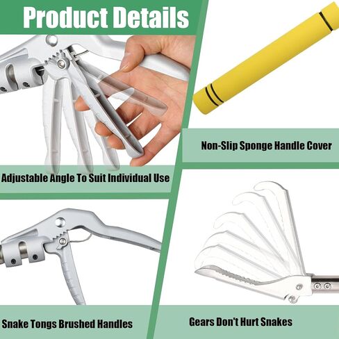 Snake Grabber Tool,Snake Tongs 69 Inch Reptile Tongs Long Reach Grabber Stainless Steel Sponge Handle Wide Jaw (Yellow) in Saudi Arabia
