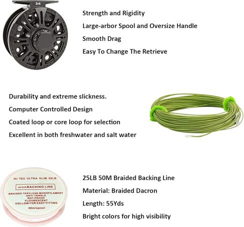 طقم كومبو لقضيب وبكرة ذبابة الكربون النانو من Aventik IM12 بطول 9'0 بوصة و5 وزن مع صنارة صيد الذبابة وبكرة الذبابة وخط الذبابة والإكسسوارات in Kuwait