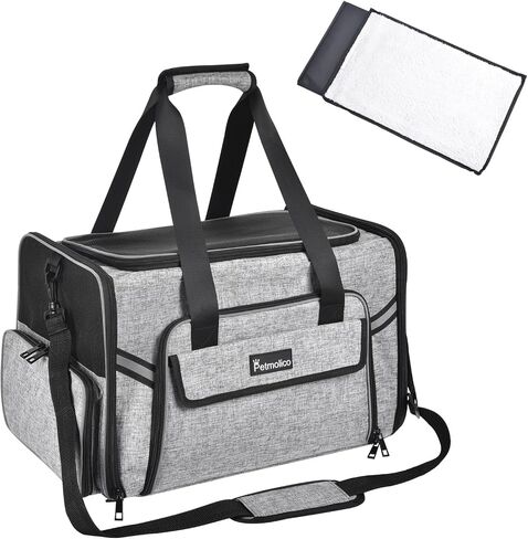 Petmolico Cat Carrier Dog Carrier, Airline Approved Soft Pet Travel Carrier with 3 Open Doors Mesh Windows for Cats Puppy 16 lbs, White Daisy in Kuwait