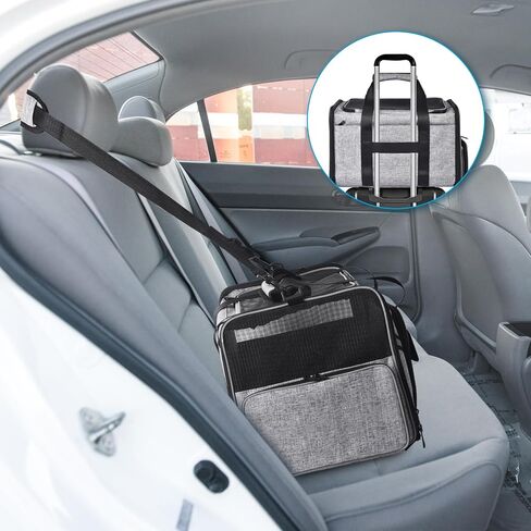 Petmolico Cat Carrier Dog Carrier, Airline Approved Soft Pet Travel Carrier with 3 Open Doors Mesh Windows for Cats Puppy 16 lbs, White Daisy in Kuwait