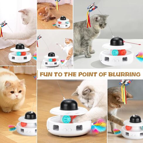 5 in 1 Interactive Cat Toys - Automatic Kitten Toys, Cat Toys for Indoor Cats, Cat Enrichment and Butterfly Toy for Pets Chase and Exercise in Saudi Arabia