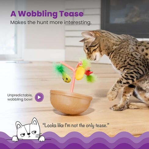 لعبة Catstages Meow-smerizing Fish Bowl Cat مع لعبتين مائيتين، تتضمن لعبة أسماك السباحة الإلكترونية ولعبة السلحفاة العائمة، باللون الأزرق in Kuwait