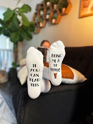 If You Can Read This Bring Me A Soda Novelty Funky Crew Socks Men Women Christmas Gifts Cotton Slipper Socks in Saudi Arabia