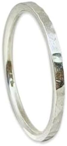 Hammered Silver Ring, Stacking Ring, Silver Band Ring, Hammered Ring, 925 Sterling Silver Ring, Texture Ring, Handmade Ring (8) in Saudi Arabia