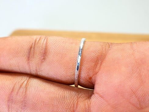 Hammered Silver Ring, Stacking Ring, Silver Band Ring, Hammered Ring, 925 Sterling Silver Ring, Texture Ring, Handmade Ring (8) in Saudi Arabia
