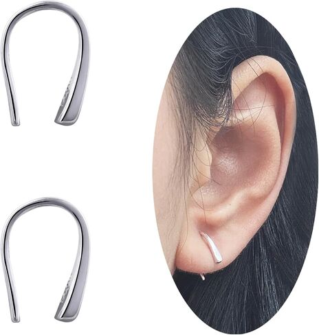 Tiny Pull Through Earrings Small Threader Earrings 14K Gold Earrings Hypoallergenic Drop Earrings for Women Trendy in Kuwait