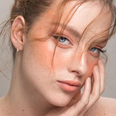 Tiny Pull Through Earrings Small Threader Earrings 14K Gold Earrings Hypoallergenic Drop Earrings for Women Trendy in Kuwait