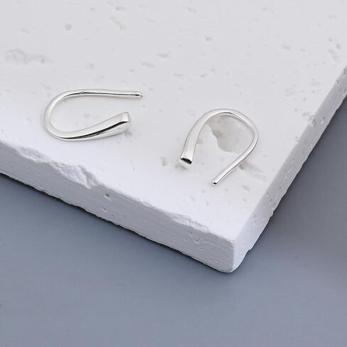 Tiny Pull Through Earrings Small Threader Earrings 14K Gold Earrings Hypoallergenic Drop Earrings for Women Trendy in Kuwait