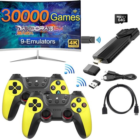 30000+ Retro Game Stick , Retro Game Console, Revisit Classic Games Stick , Retro Play Plug and Play Video Games Stick , Multiple emulators , 4K HDMI Output, Premium Competitive Dual Controllers in Kuwait