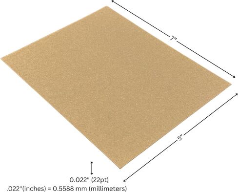 ARTCORR 100 Count Chipboard Sheets 5 x 7 inch - 22pt (Point) - .022" Thickness - Lightweight - Made in USA - Great for Cards, Papercrafts, Mixed Media & Home Décor - Eco Friendly - Brown in Saudi Arabia