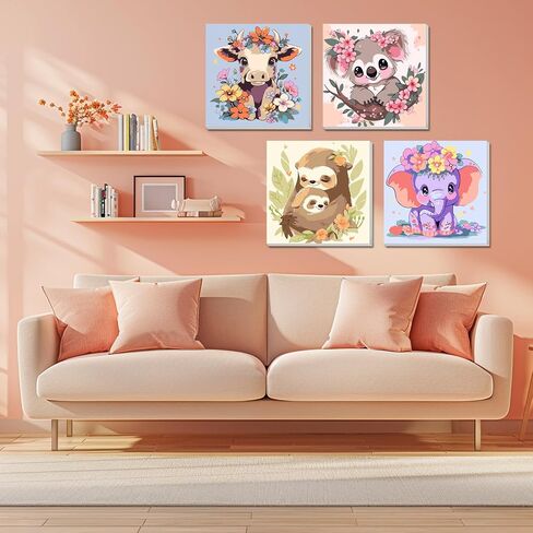 4 Pack Paint by Numbers Kit for Kids Paint by Number Kits Age 4-8 Painting Canvas for Kids Ages 8-12 Boys Framed Canvas Paint by Numbers Anime Drawing Kit Color by Numbers Kit for Kids 8x8 Inch in Saudi Arabia