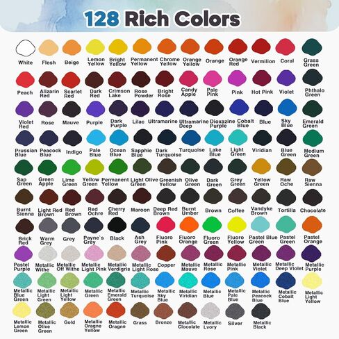 TAVOLOZZA Watercolor Paint Set, 50 Vivid Colors Including Metallic and Fluorescent Colors in Gift Box,Perfect Watercolor Set for Artists, Painting Lovers in Saudi Arabia