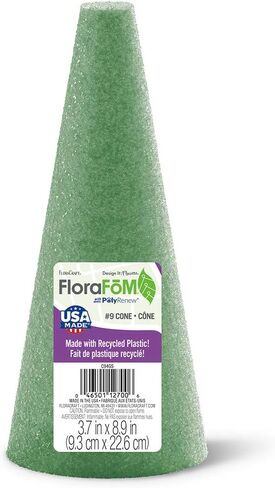 مخروط FloraFōM من FloraCraft مقاس 3.7 بوصة × 8.9 بوصة أخضر in Saudi Arabia