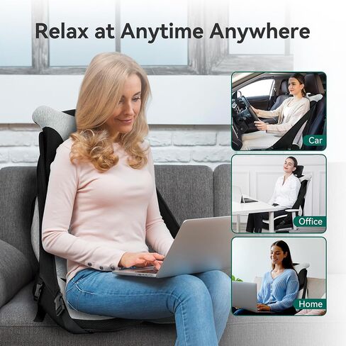 وسادة كرسي مكتب من الإسفنج الذكي، وسادة دعم أسفل الظهر، وسادة مقعد السيارة، وسادة كرسي من قطعة واحدة، تحسين الوضع، عرق النسا، تخفيف آلام العصعص في الورك والظهر، غير قابلة للانزلاق، حزام قابل للتعديل in Kuwait