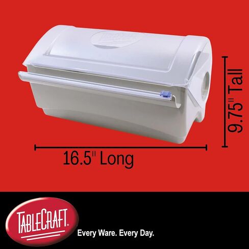 Tablecraft Film Wrapper Film Dispenser, Kenkut Single Roll of Plastic Food Cling Wrap and Aluminum Foil Holder, Slide Cutter, Heavy Duty Foodservice Restaurant Kitchen,White in Saudi Arabia