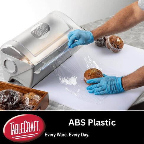 Tablecraft Film Wrapper Film Dispenser, Kenkut Single Roll of Plastic Food Cling Wrap and Aluminum Foil Holder, Slide Cutter, Heavy Duty Foodservice Restaurant Kitchen,White in Saudi Arabia