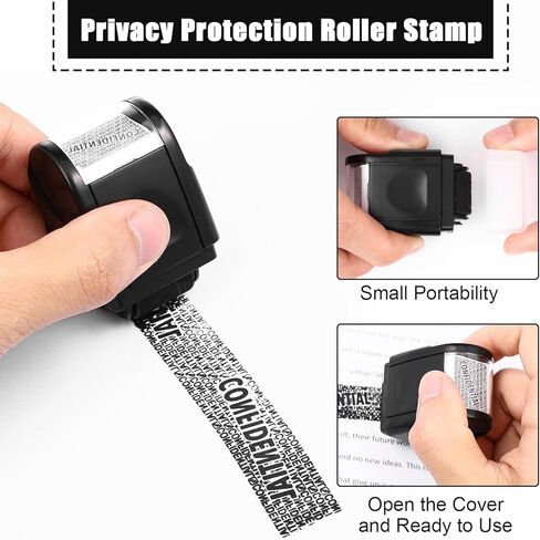 SIBEITU ختم حماية سرقة الهوية 2 حزمة، ختم الأسطوانة السري مع 4 عبوات حبر، ختم أمان سرقة الهوية لخصوصية الحساب، العنوان والتحقق من المعلومات | أسود in Kuwait