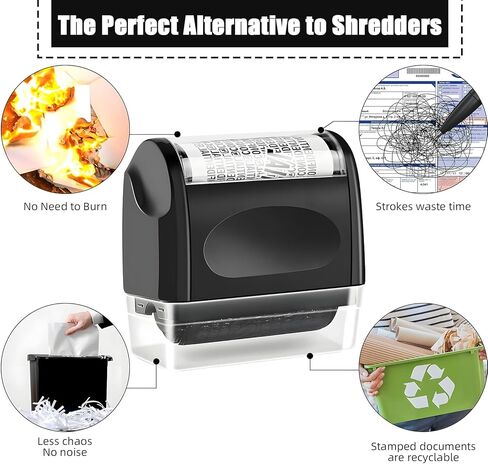 SIBEITU ختم حماية سرقة الهوية 2 حزمة، ختم الأسطوانة السري مع 4 عبوات حبر، ختم أمان سرقة الهوية لخصوصية الحساب، العنوان والتحقق من المعلومات | أسود in Kuwait