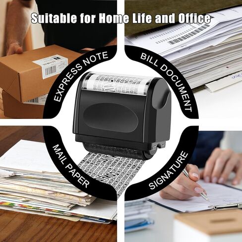 SIBEITU ختم حماية سرقة الهوية 2 حزمة، ختم الأسطوانة السري مع 4 عبوات حبر، ختم أمان سرقة الهوية لخصوصية الحساب، العنوان والتحقق من المعلومات | أسود in Kuwait