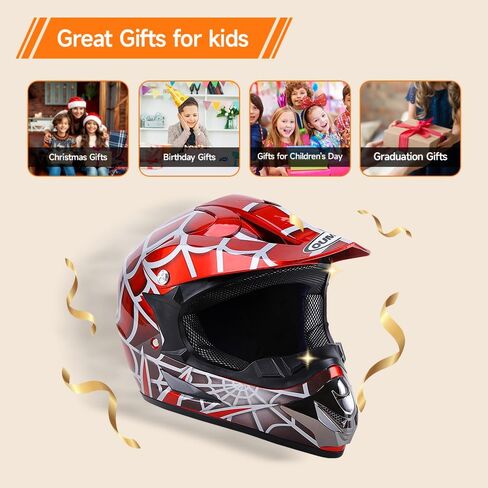 DOT Youth Dirt Bike Helmet,Kid ATV Helmet, for Youth Boys Girls 5-14 Ages ,Four Wheeler Helmet Kids, Motocross BMX MX UTV Snowmobile Go Kart Full Riding Dirt Bike Racing Skateboard Baseball in Saudi Arabia