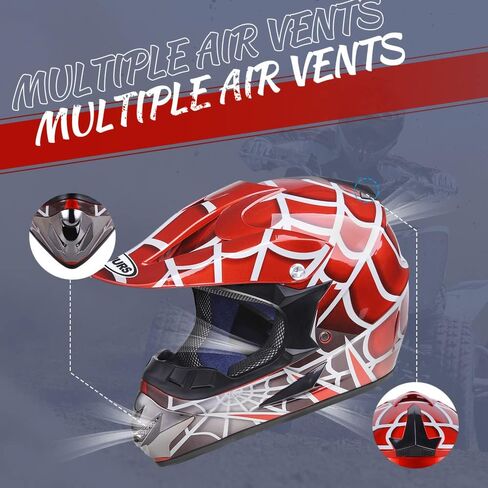 DOT Youth Dirt Bike Helmet,Kid ATV Helmet, for Youth Boys Girls 5-14 Ages ,Four Wheeler Helmet Kids, Motocross BMX MX UTV Snowmobile Go Kart Full Riding Dirt Bike Racing Skateboard Baseball in Saudi Arabia