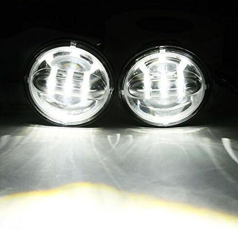 LX-LIGHT Dot وافق 2 قطعة كروم 4.5 بوصة LED تمرير ضوء LED مصابيح ضباب للدراجات النارية مساعدة ضوء لمبة دراجة نارية العارض مصباح القيادة in Kuwait