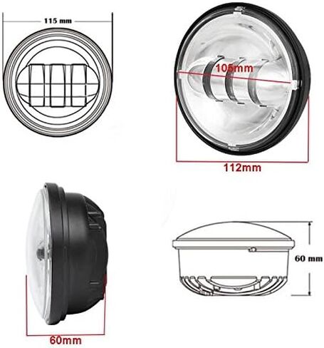 LX-LIGHT Dot وافق 2 قطعة كروم 4.5 بوصة LED تمرير ضوء LED مصابيح ضباب للدراجات النارية مساعدة ضوء لمبة دراجة نارية العارض مصباح القيادة in Kuwait