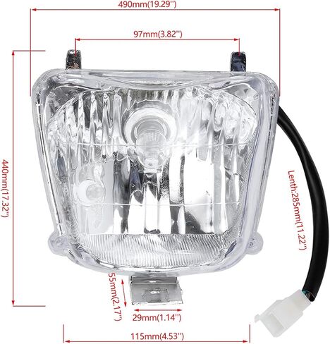 FVRITO 12V مصباح أمامي للرأس ومصباح خلفي للفرامل لـ 50cc 70cc 90cc 110cc 125cc Taotao 110B Coolster 3050C Vitacci HAWK Peace Roketa Sunl BMS RPS Raider 6 ICEbear Chinese Quad ATV 4 Wheeler in Saudi Arabia