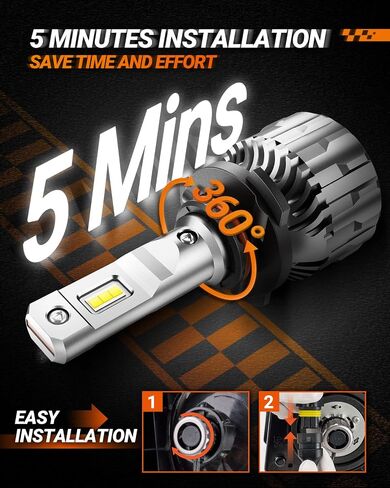 SEALIGHT H11/H9/H8 9005/HB3 LED Bulbs Combo, 44000 Lumen 600% Brightness 6500K Cool White, H11 Lo Beam 9005 Hi Beam Bulb, Plug-N-Play H11 9005 Fog Light Halogen Replacement With Cooling Fan, Pack of 4 in Saudi Arabia