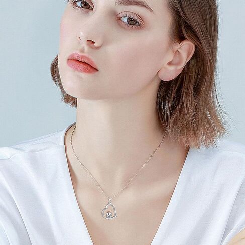 Guinea Pig Necklace Sterling Silver Guinea Pig Heart Pendant Necklace Cute Animal Jewelry Gifts for Women Girls in Saudi Arabia