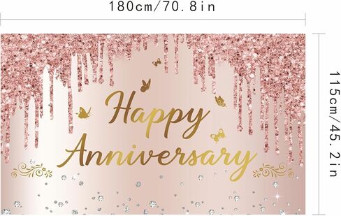 ديكور خلفية لافتة الذكرى السنوية السعيدة: - خلفيات زفاف Feliz Aniversario باللون الذهبي الوردي لالتقاط الصور - ديكور احتفالات الذكرى السنوية للكنيسة والعمل in Kuwait