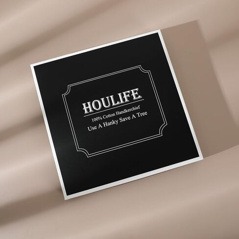 مناديل رجالية من HOULIFE منديل أسود بنمط مربعات 100% من القطن الناعم للرجال 11 قطعة 17×17" in Kuwait