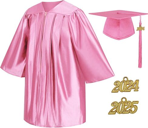 LMYOVE Kindergarten Preschool Graduation Cap and Gown Set with 2024 Tassel Shiny PreK Graduation Set for Kids in Kuwait