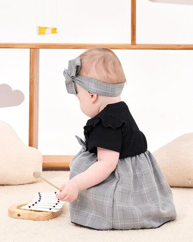 SODLON Newborn Baby Girl Clothes Dresses Outfits Gifts Romper Top Overalls Dress Suspender Skirt Sets for Infant Girls in Saudi Arabia