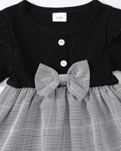 SODLON Newborn Baby Girl Clothes Dresses Outfits Gifts Romper Top Overalls Dress Suspender Skirt Sets for Infant Girls in Saudi Arabia