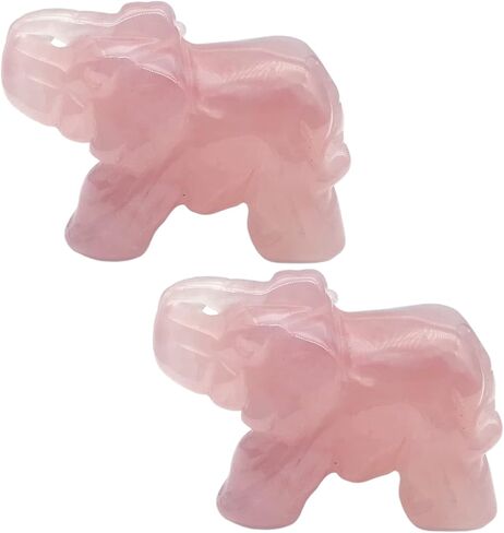 EDEN'S CALL 2 قطعة 1.5 بوصة شفاء طبيعي أخضر افينتورين + تماثيل فيل كريستال يشب أحمر تماثيل حيوانات حجرية منحوتة يدويًا لديكور مكتب المنزل in Kuwait