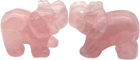 EDEN'S CALL 2 قطعة 1.5 بوصة شفاء طبيعي أخضر افينتورين + تماثيل فيل كريستال يشب أحمر تماثيل حيوانات حجرية منحوتة يدويًا لديكور مكتب المنزل in Kuwait