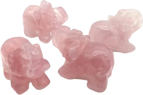 EDEN'S CALL 2 قطعة 1.5 بوصة شفاء طبيعي أخضر افينتورين + تماثيل فيل كريستال يشب أحمر تماثيل حيوانات حجرية منحوتة يدويًا لديكور مكتب المنزل in Kuwait