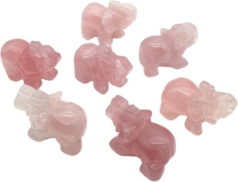 EDEN'S CALL 2 قطعة 1.5 بوصة شفاء طبيعي أخضر افينتورين + تماثيل فيل كريستال يشب أحمر تماثيل حيوانات حجرية منحوتة يدويًا لديكور مكتب المنزل in Kuwait