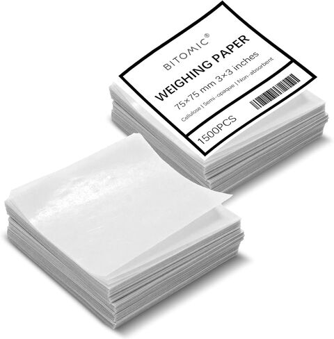 6x6 Cellulose Weighing Paper 500 Pcs| Non-Stick Non-Absorbent Nitrogen-Free Gloss Paper Sheets for Scale Measurement Samples Transfer Laboratory Sample Weighing Paper in Saudi Arabia